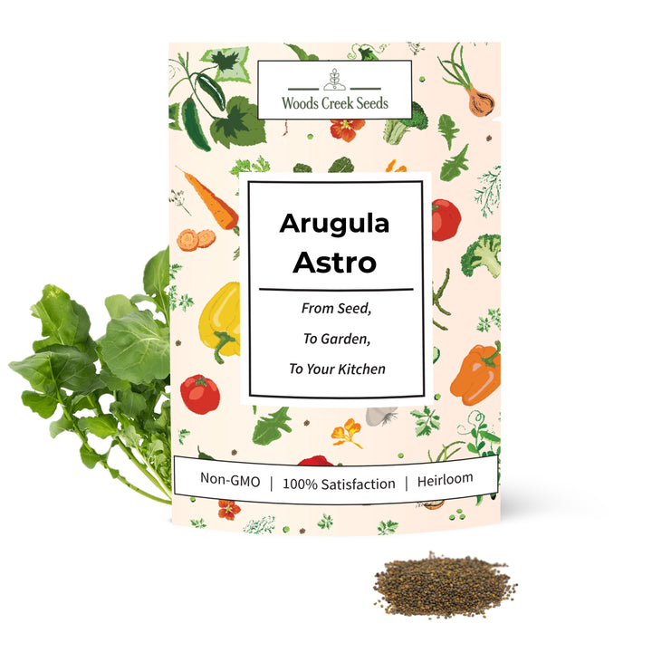Arugula Astro Seeds packet – non-GMO leafy green vegetable seeds for fast-growing salad greens
